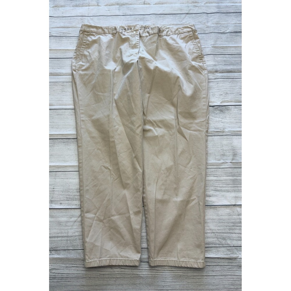 Talbots The Weekend Chino Pants Womens 16WP Khaki Cotton Petite Stretch